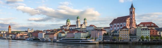 River cruise ships in Passau, Germany